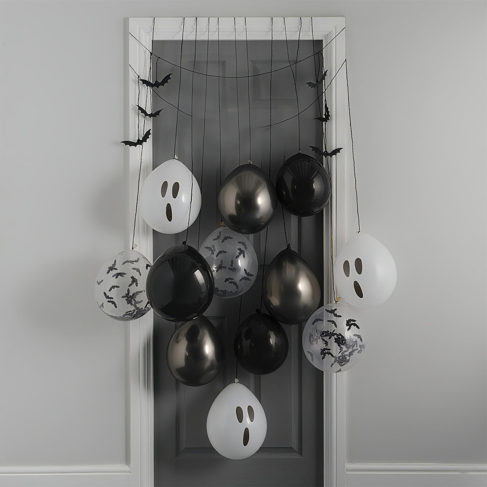 Froova 51-Piece Halloween Balloon Set with Bat Stickers and Ghost Balloons