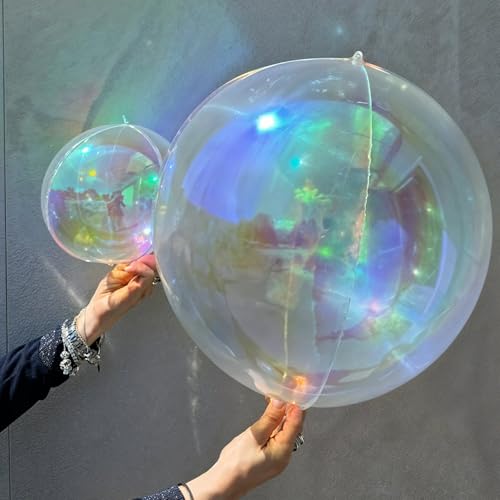 Froova Iridescent 4D Balloons Set – 7 Foil Balloons (22 & 10 Inch) for Party Decor