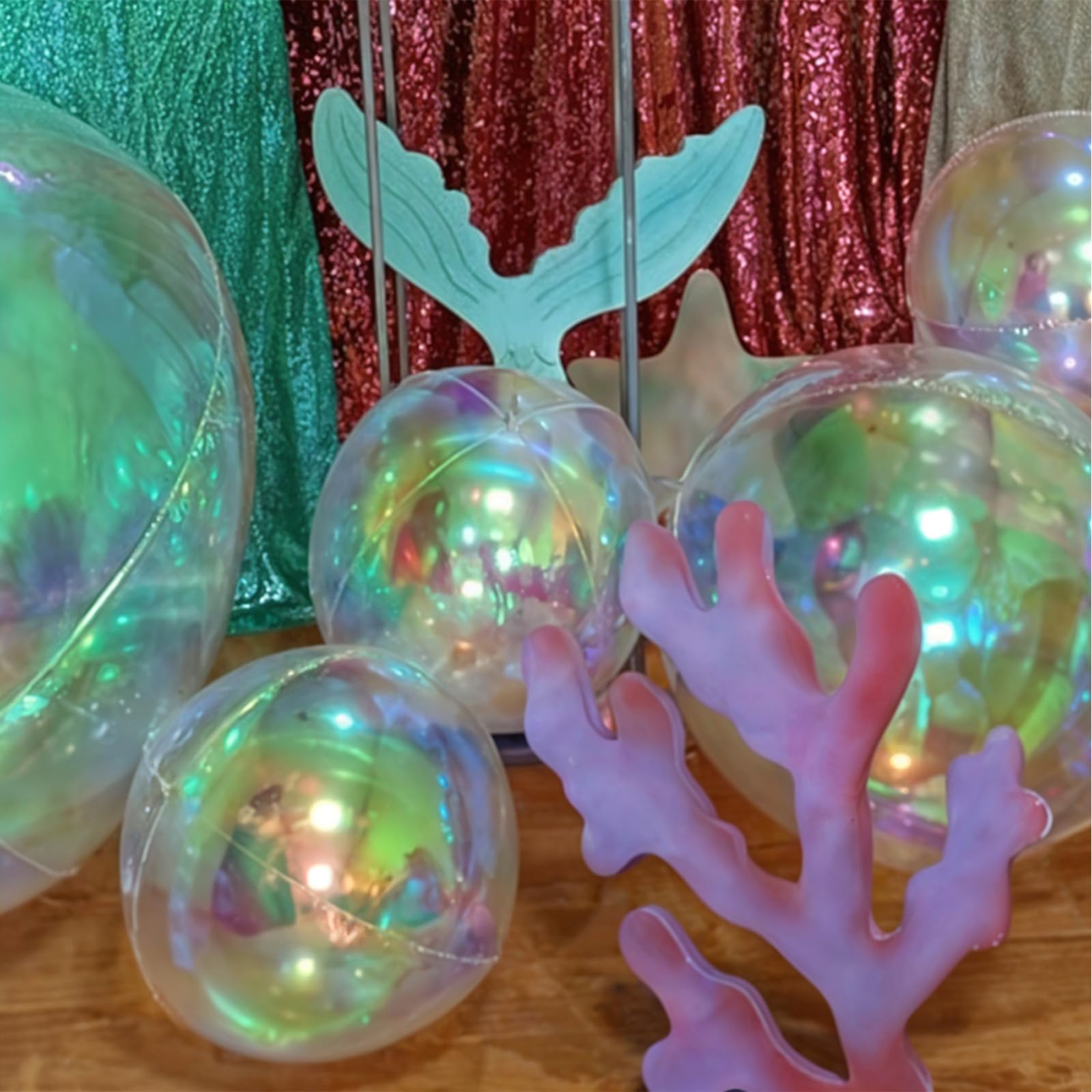 Froova Iridescent 4D Balloons Set – 7 Foil Balloons (22 & 10 Inch) for Party Decor