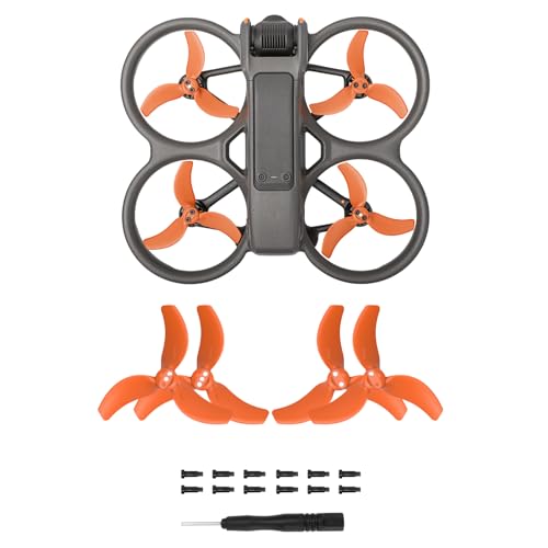 FSIDIWT Avata 2 Propellers Replacement – Low Noise Orange Blades with Screws and Screwdriver for DJI Avata 2 Drone (4-Pack)