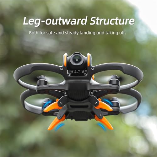 FSIDIWT Orange Foldable Landing Gear for DJI Avata 2 – Adjustable Height Extension Legs (25-41mm) Quick Release