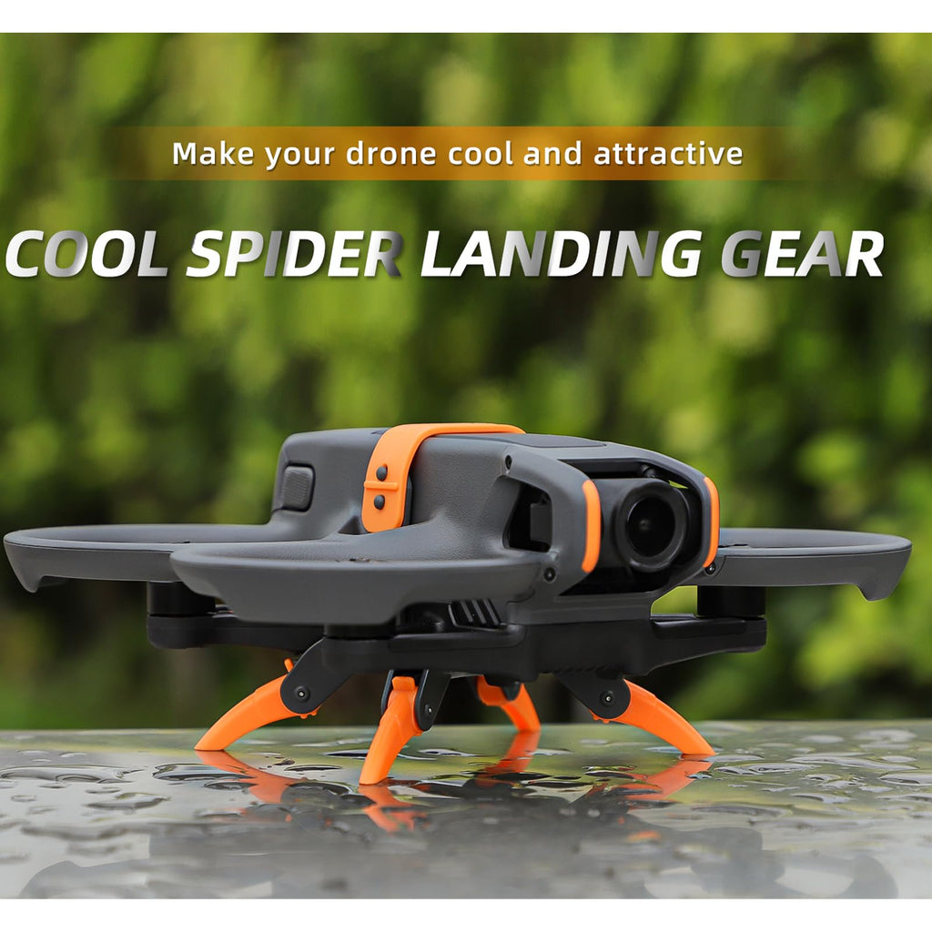 FSIDIWT Orange Foldable Landing Gear for DJI Avata 2 – Adjustable Height Extension Legs (25-41mm) Quick Release
