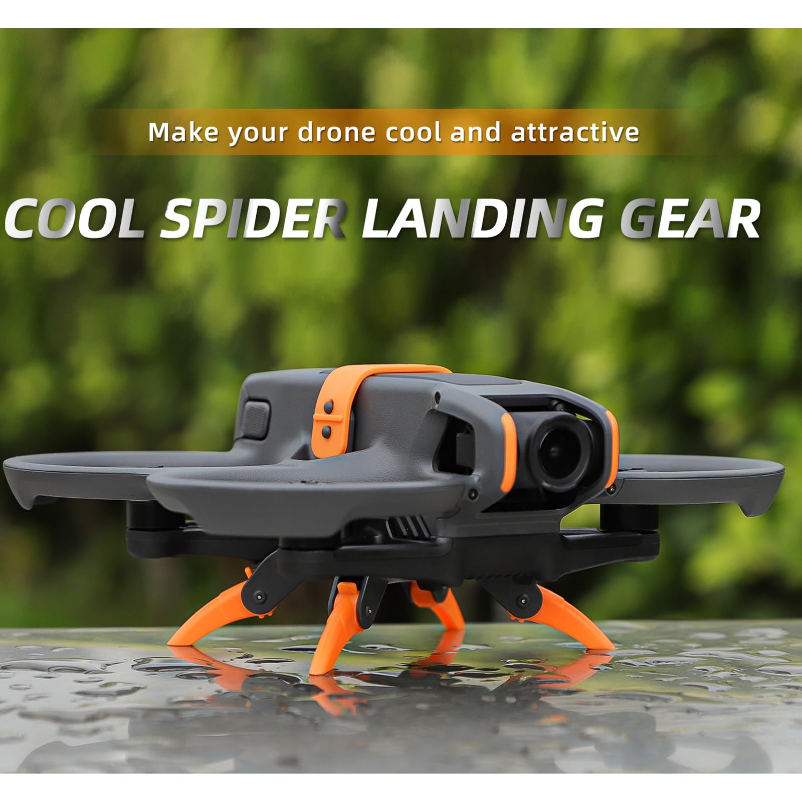 FSIDIWT Orange Foldable Landing Gear for DJI Avata 2 – Adjustable Height Extension Legs (25-41mm) Quick Release