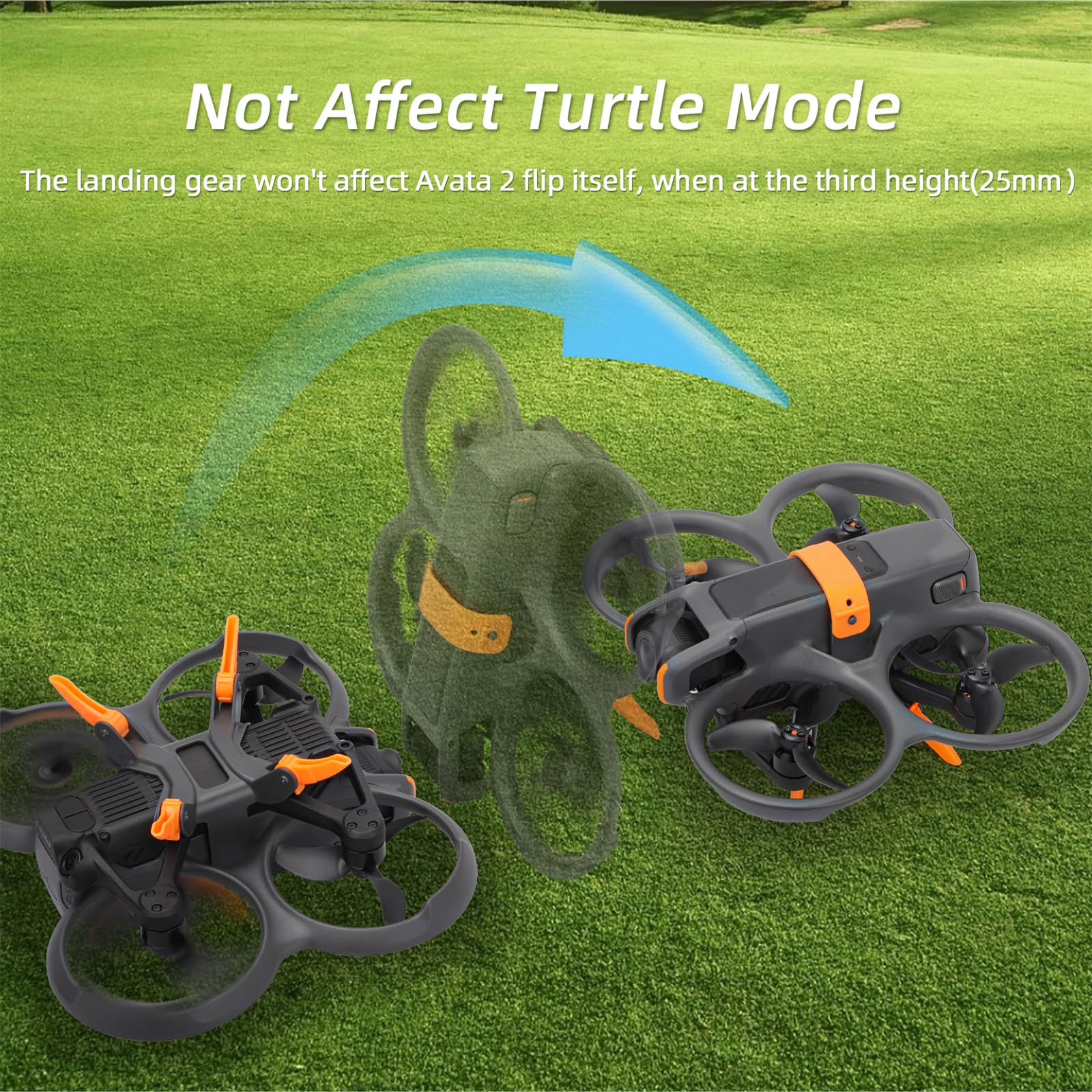 FSIDIWT Orange Foldable Landing Gear for DJI Avata 2 – Adjustable Height Extension Legs (25-41mm) Quick Release
