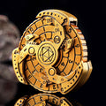 FTNNGIME 7-in-1 Metal Spinner DND Dice Set – Gold Compass Dice for RPG Games