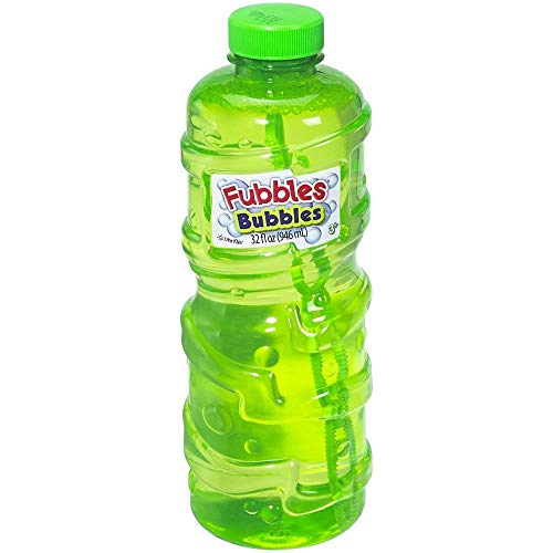 Fubbles 32oz Bubble Solution Refill with Wand - Non-Toxic, No Dyes for Kids Ages 3+