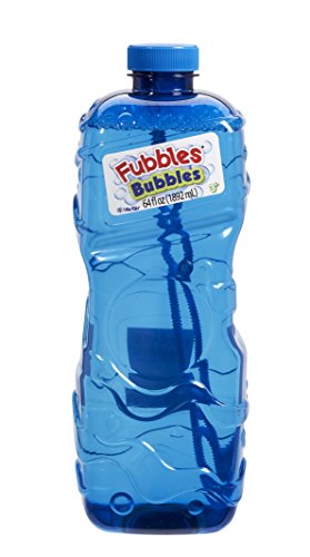 Fubbles 64oz Non-Toxic Bubble Solution Refill with Multi-Hole Wand – Safe for Kids 3+