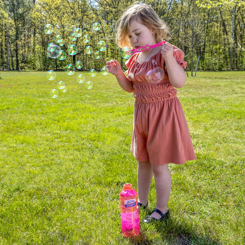 Fubbles 64oz Non-Toxic Bubble Solution Refill with Multi-Hole Wand – Safe for Kids 3+