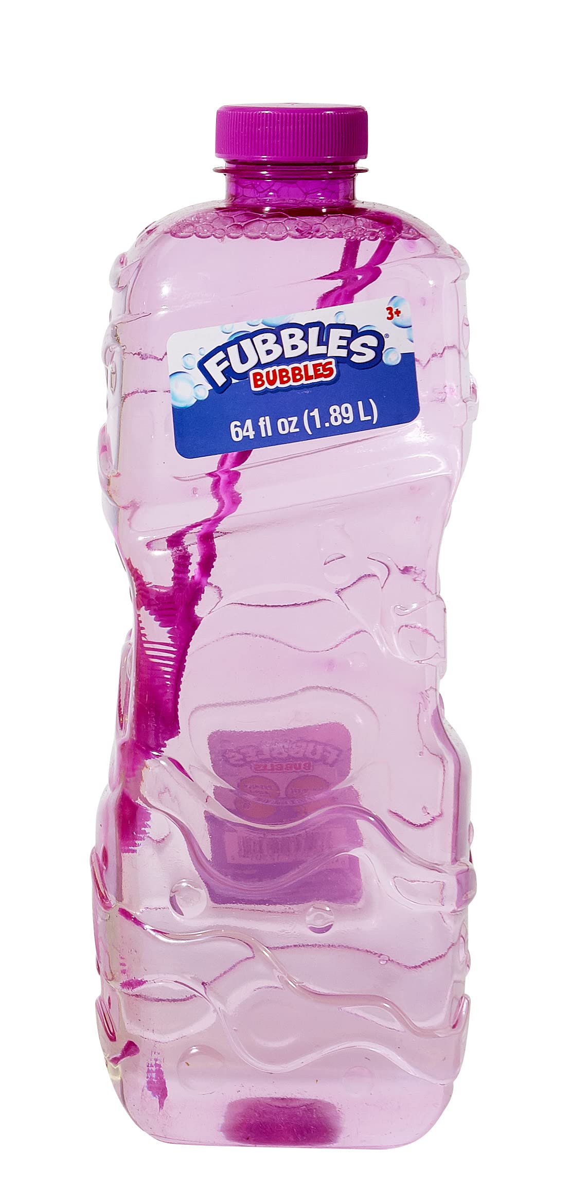 Fubbles 64oz Non-Toxic Bubble Solution Refill with Multi-Hole Wand – Safe for Kids 3+