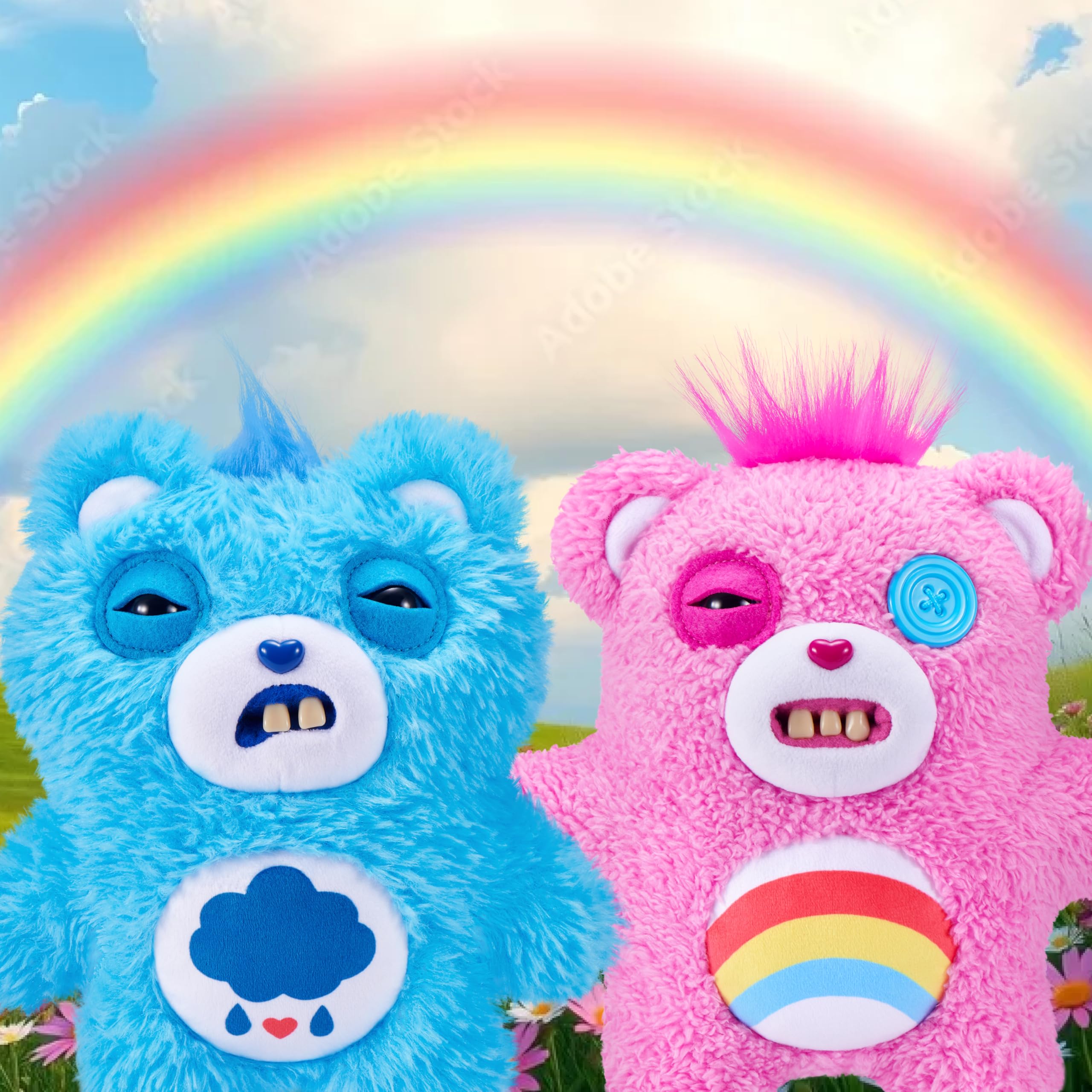 Fuggler Care Bears Grumpy Bear 9-Inch Plush – Funny Ugly Monster with Human Teeth by ZURU
