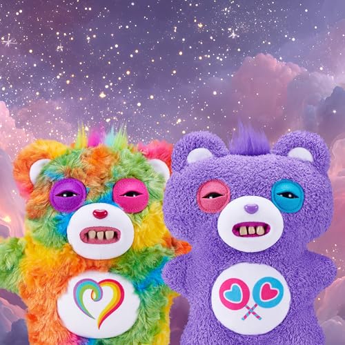 Fuggler Care Bears Share Bear 9-Inch Plush Toy – Soft, Ugly Crossover Collectible with Human-Like Teeth