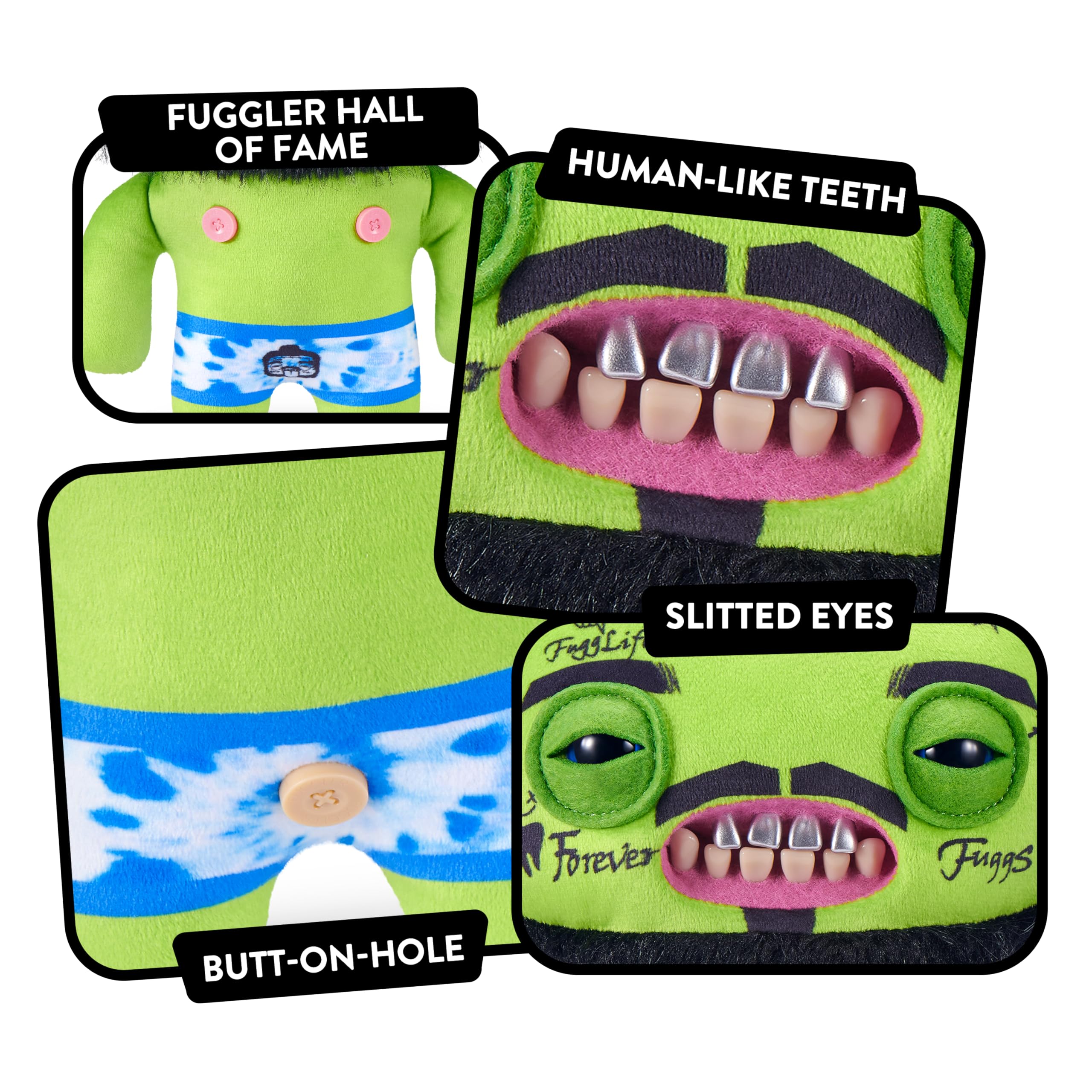 Fuggler Fugg Stars 9-Inch Plush Toy (Rhymer Mcslimer) – Funny Ugly Monster with Human Teeth by ZURU