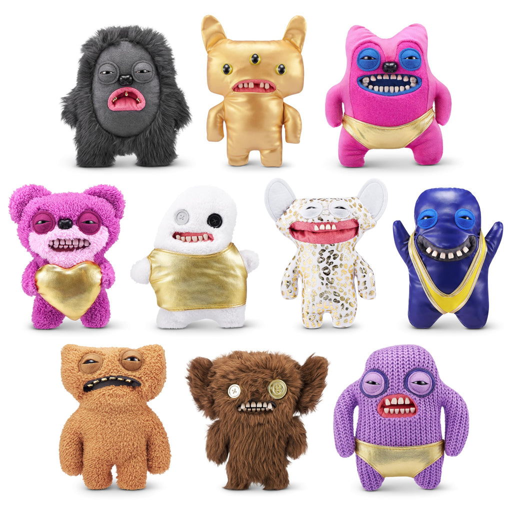 Fuggler Gold Fuggs (Grin Grin) - 9" Funny Ugly Monster Plush with Gold Foil Print
