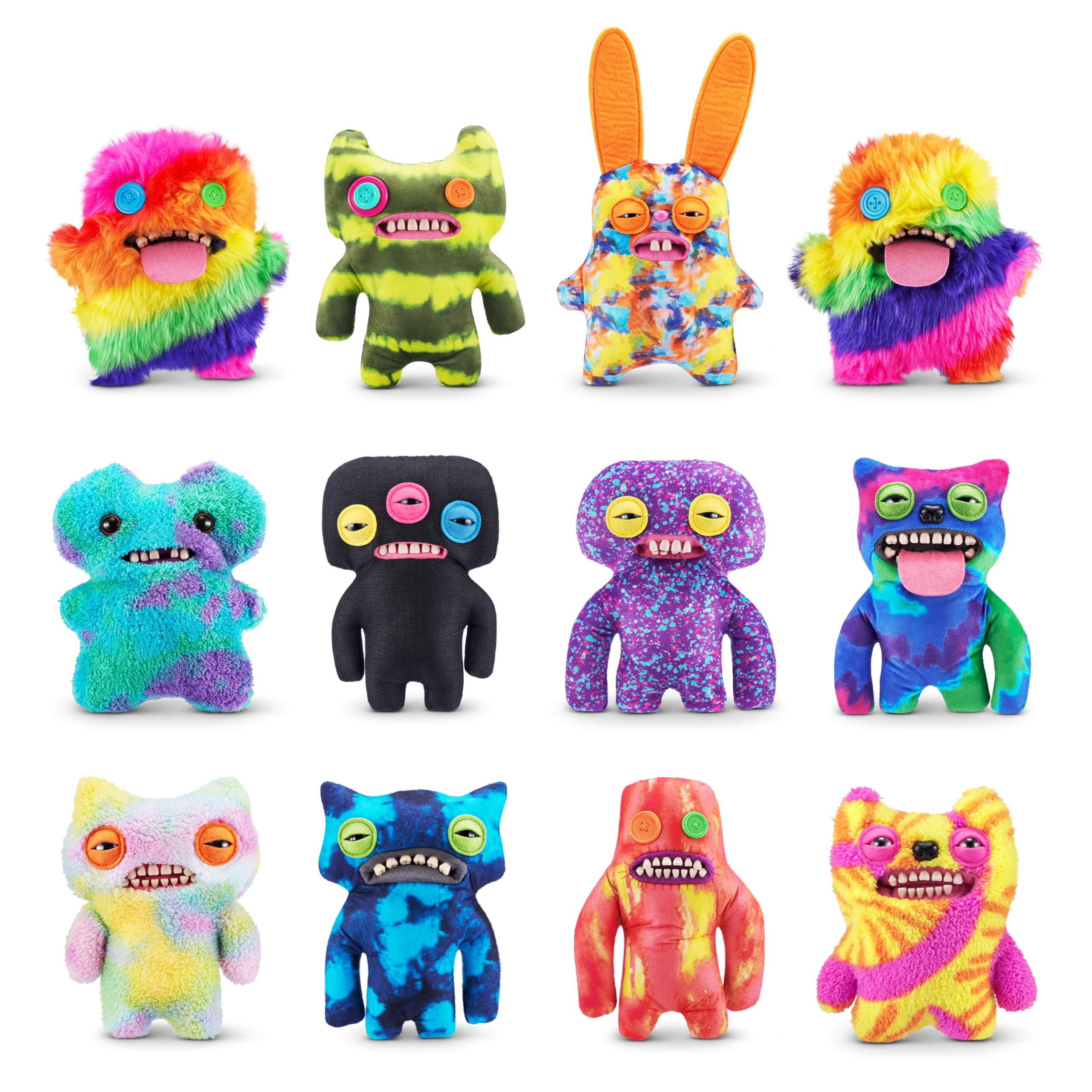Fuggler Laboratory Misfits 9" Plush - Indecisive Monster: Soft, Collectible Ugly Toy with Button-Hole and Human-Like Teeth