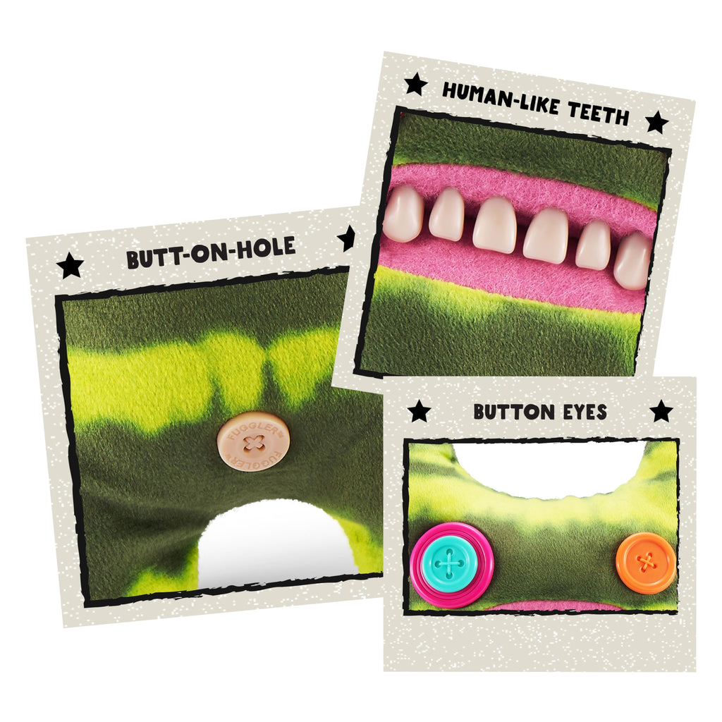 Fuggler Laboratory Misfits 9" Plush - Indecisive Monster: Soft, Collectible Ugly Toy with Button-Hole and Human-Like Teeth