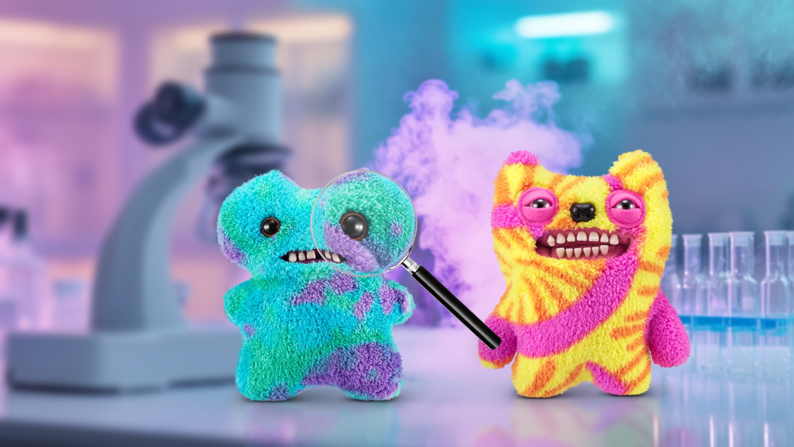 Fuggler Laboratory Misfits 9" Plush - Indecisive Monster: Soft, Collectible Ugly Toy with Button-Hole and Human-Like Teeth
