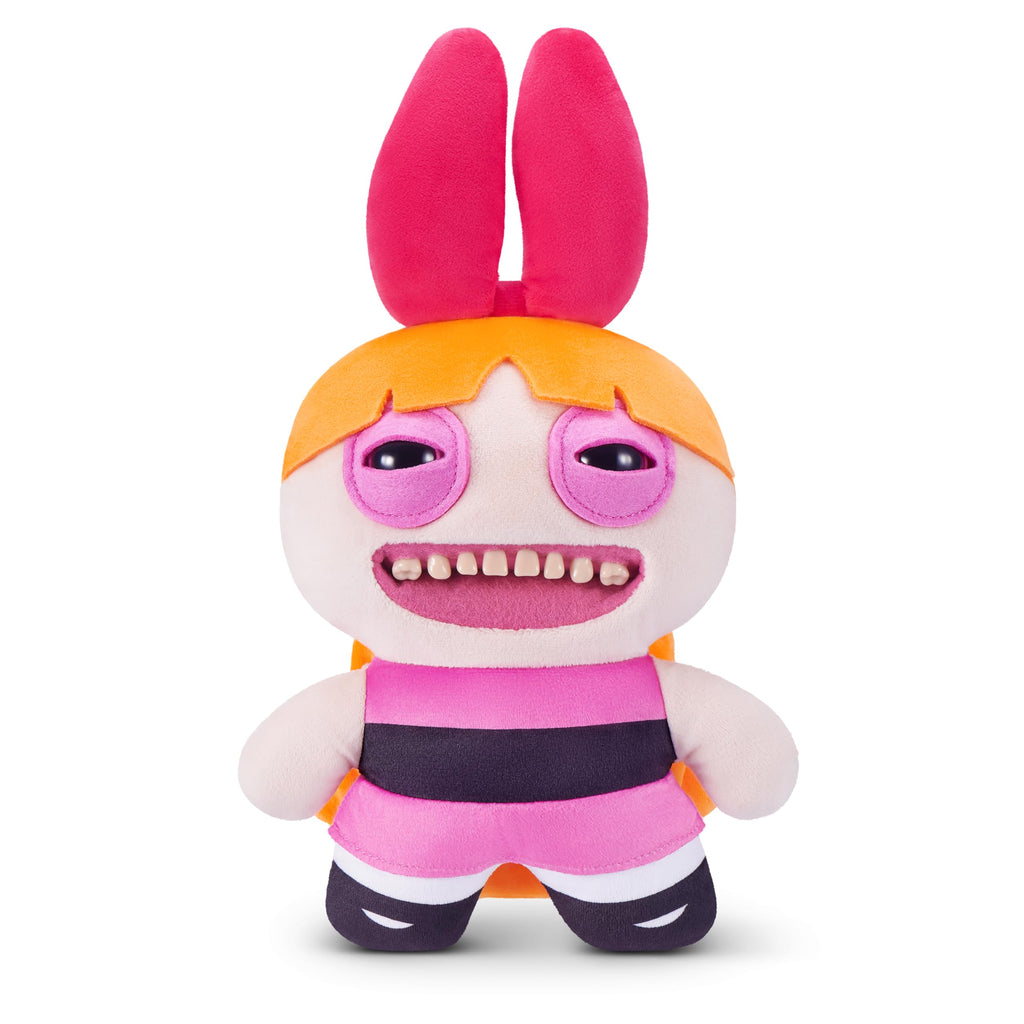 Fuggler Powerpuff Girls Blossom 9-Inch Plush Toy with Human-Like Teeth by ZURU - Soft Ugly Monster Stuffed Animal for Collectors