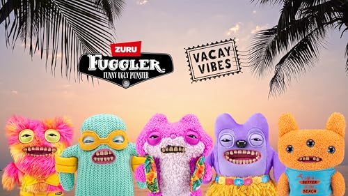 Fuggler Vacay Vibes Smiley O Riley – 9-Inch Green Plush Monster with Rare Butt-on Hole Feature