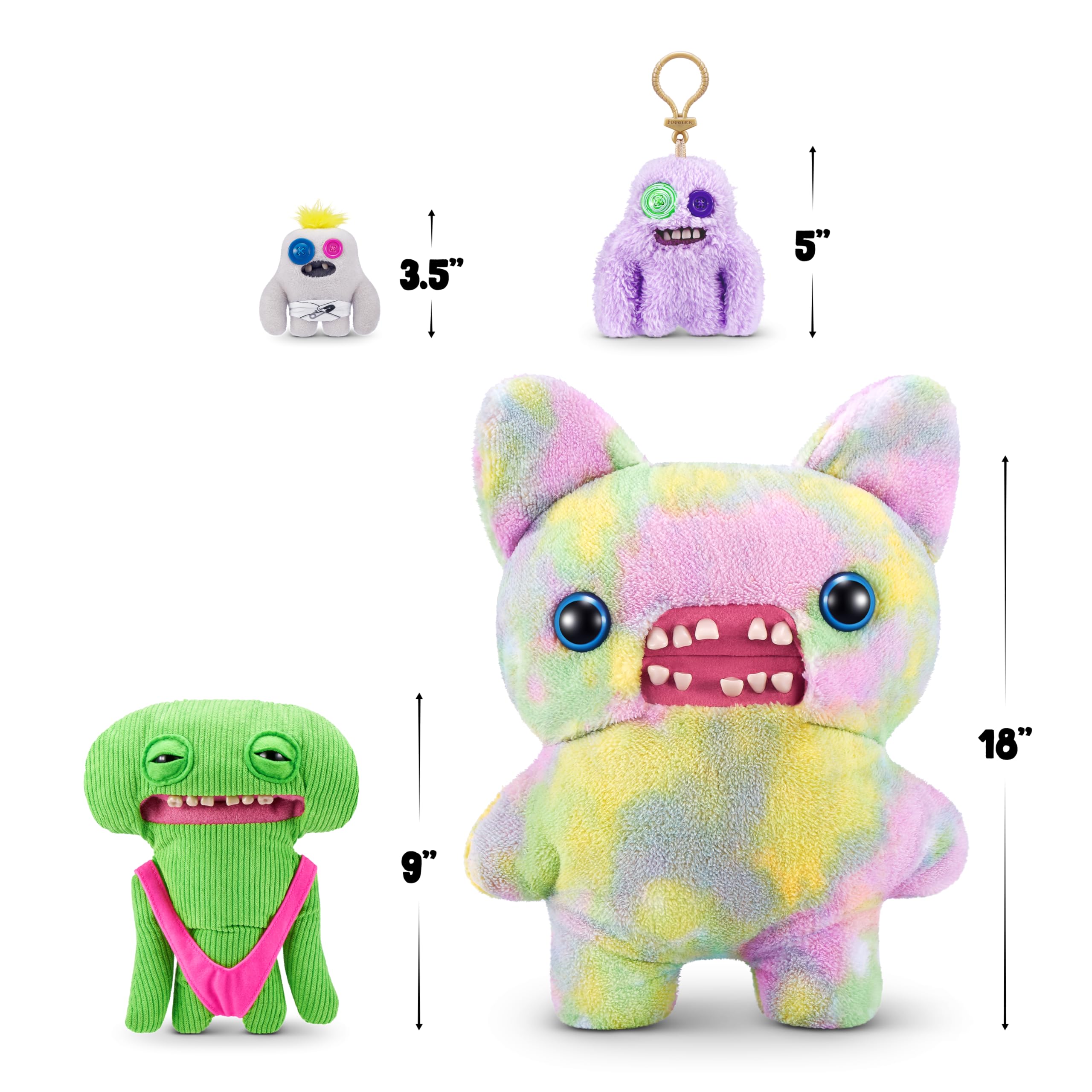 Fuggler Vacay Vibes Smiley O Riley – 9-Inch Green Plush Monster with Rare Butt-on Hole Feature