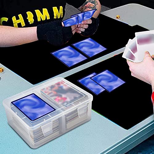 FULLCASE Clear Plastic Card Case – Holds 300+ Trading & Sports Cards, Heavy Duty Storage Box with Dividers