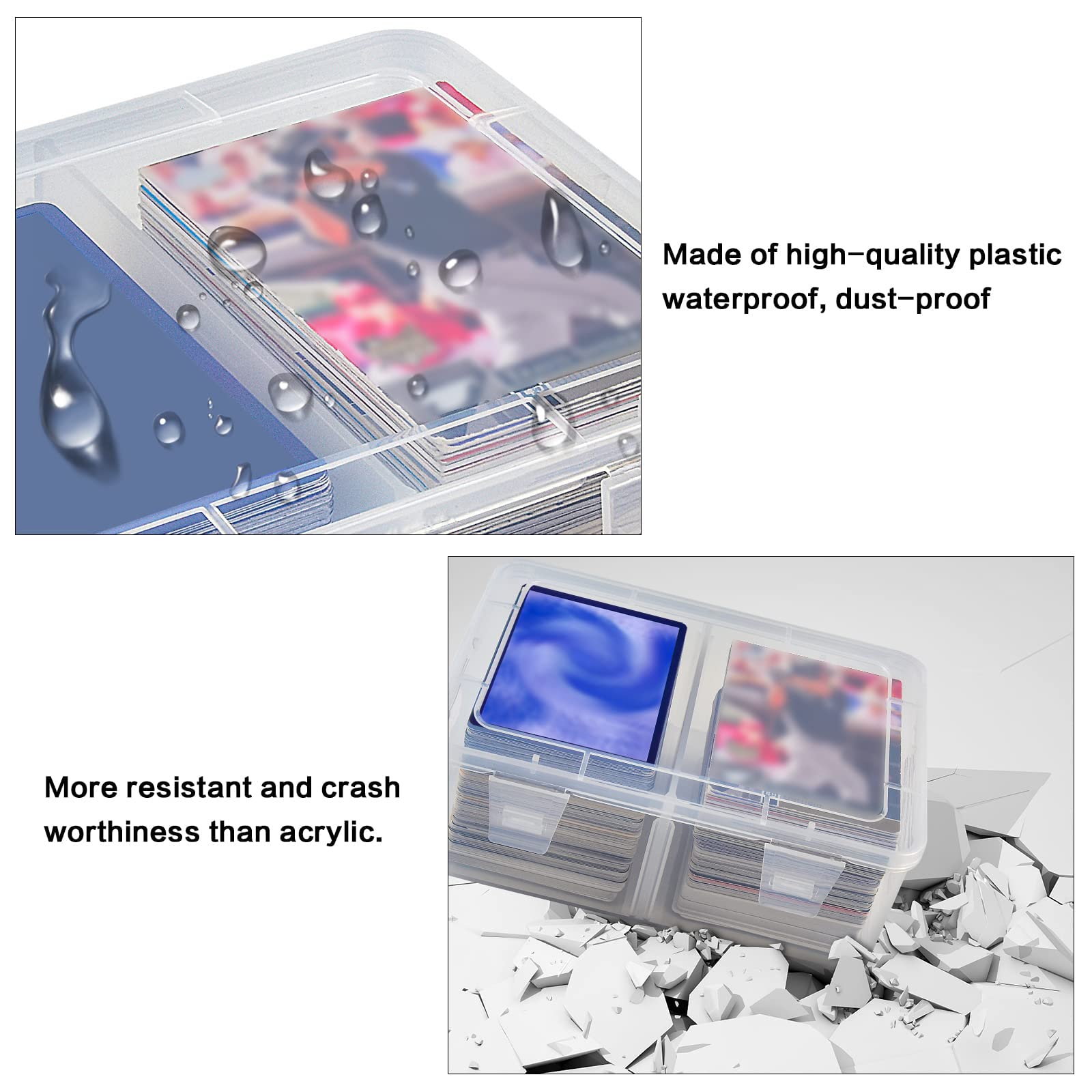 FULLCASE Transparent Card Case – Holds 300+ Cards, Removable Dividers, for Pokémon/MTG/Sports Cards