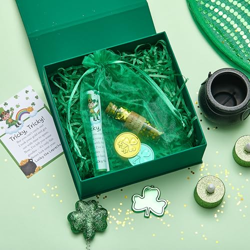 Fullhawl St. Patrick's Day Leprechaun Trap Kit – Includes Shamrock Letter, Gold Coins, Glitter Bottle & Cauldron