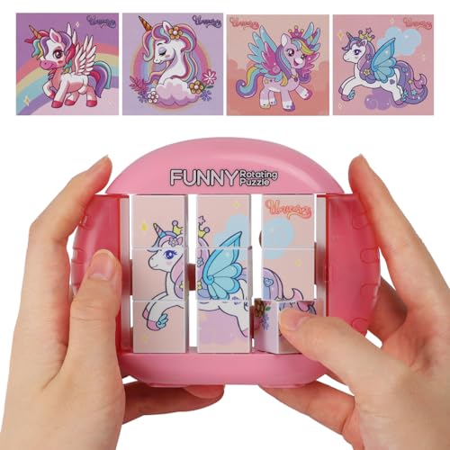 Fullware Rotating Puzzle for Kids 3-8 - 4 Puzzles in 1 Travel Toy for Car, Plane, Road Trip