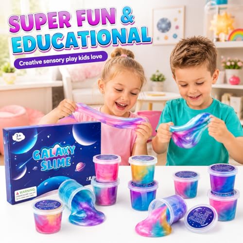 Fumeetplax 25-Pack Mini Galaxy Slime – Stretchy, Non-Sticky Party Favors for Kids 6-12