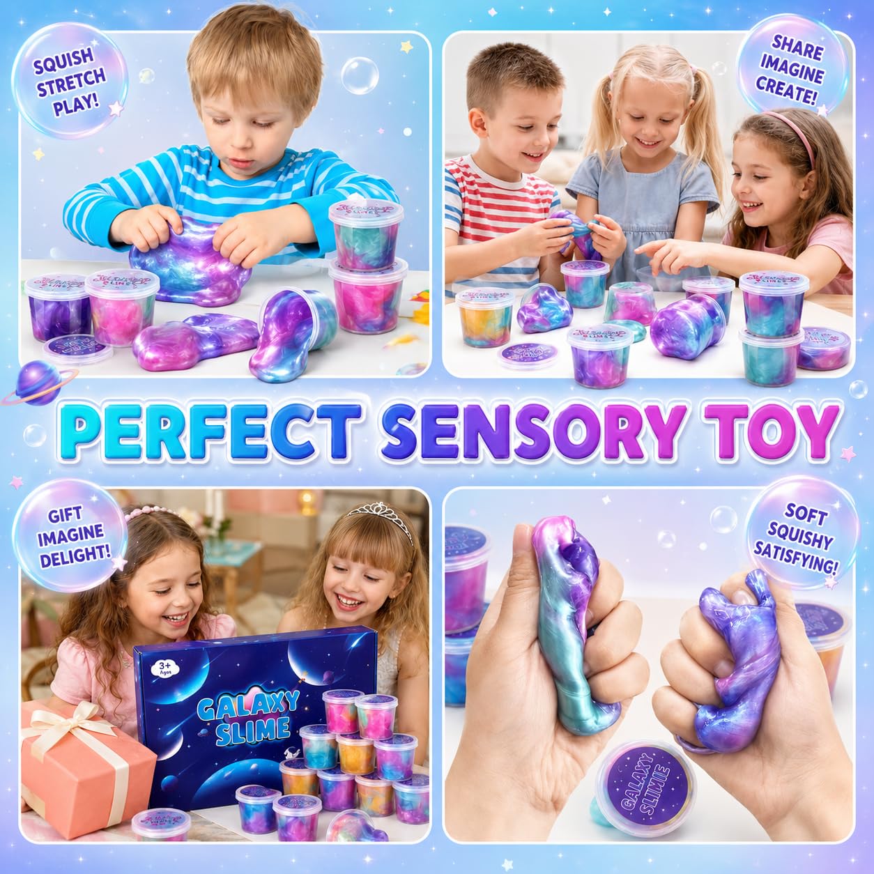 Fumeetplax 25-Pack Mini Galaxy Slime – Stretchy, Non-Sticky Party Favors for Kids 6-12
