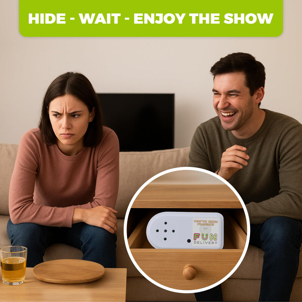FUN delivery Bleepin' Battery Hidden Noise Maker Prank – Realistic Smoke Alarm Beep Gag for Office Prank Wars & April Fools