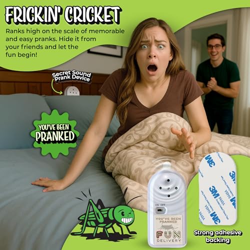 FUN delivery Frickin’ Cricket Hidden Noise Maker – Realistic Chirping Prank Toy for Adults