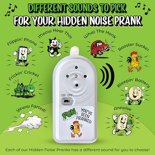 FUN delivery Hidden Rooster Prank Device – Realistic Crow Sound, Ten-Minute Intervals, Adhesive Backing