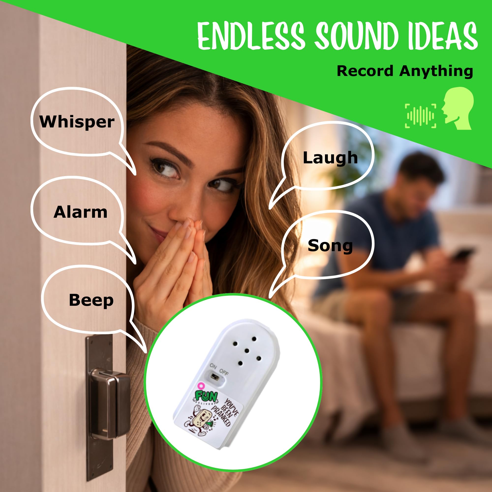 FUN delivery Recordable Prank Device – Hide Your Own Sound for Stealth Pranks