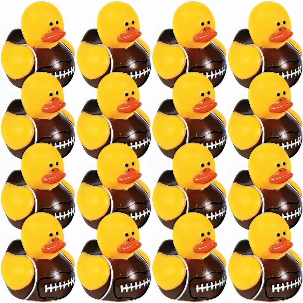 Fun Express Mini Football Rubber Ducks – Set of 24 Party Favors and Table Decor