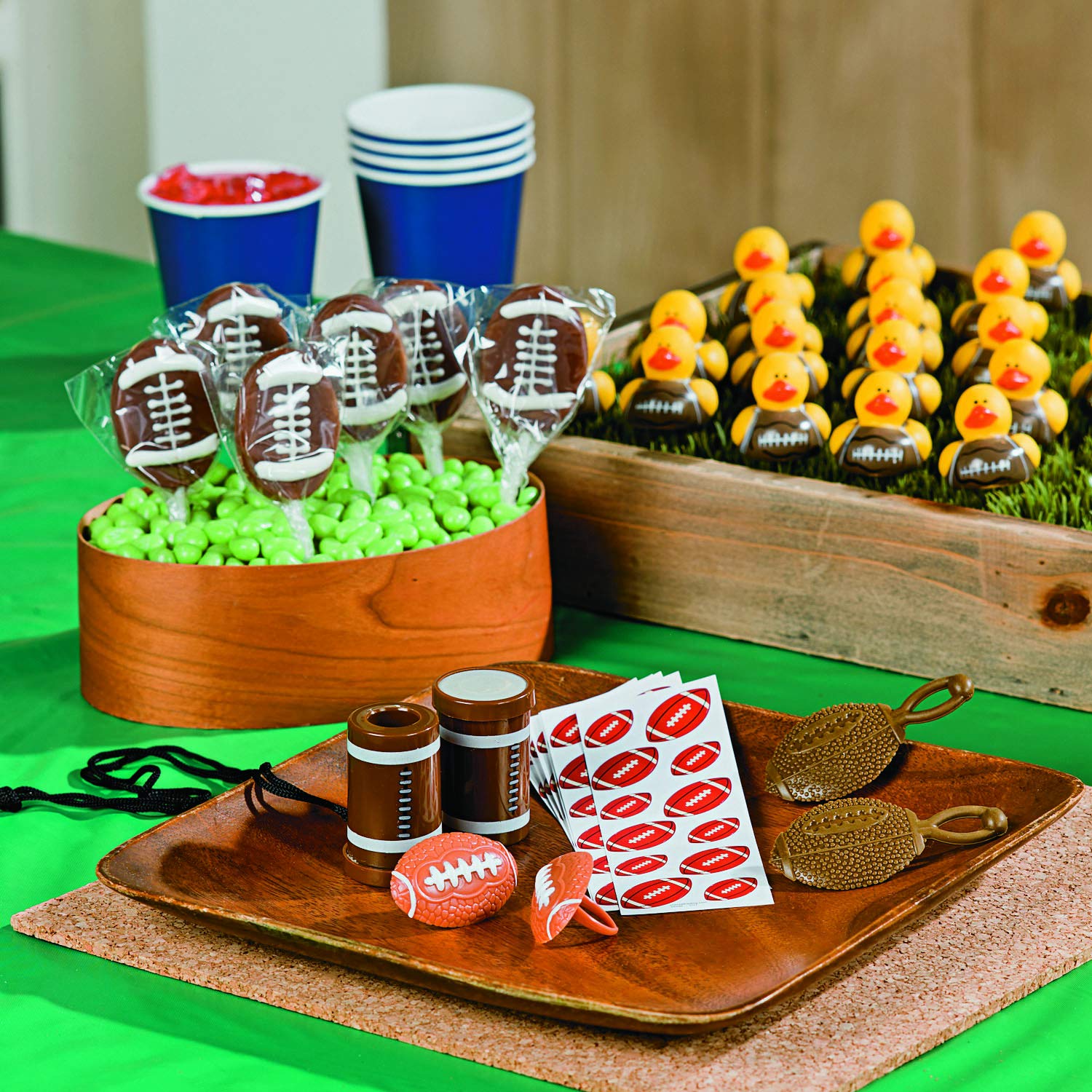 Fun Express Mini Football Rubber Ducks – Set of 24 Party Favors and Table Decor