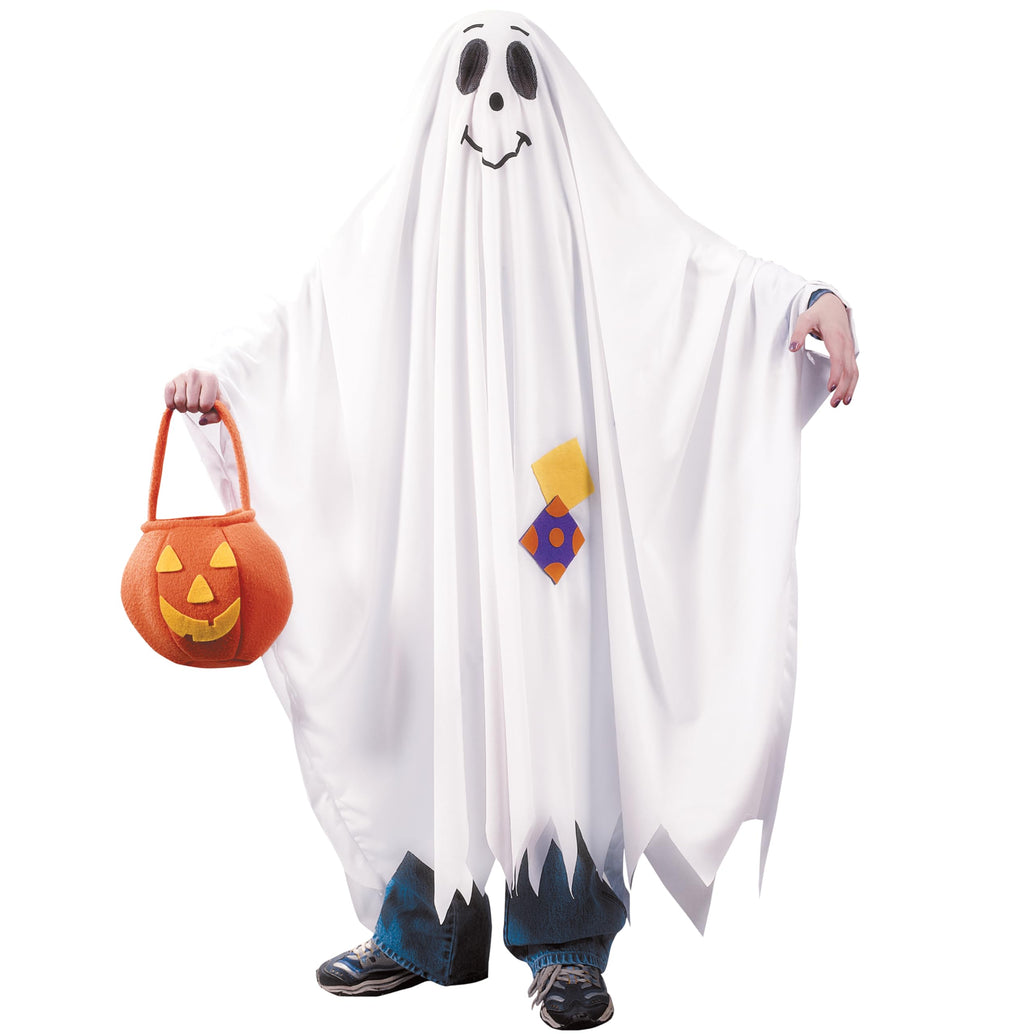 Fun World Kids Friendly Ghost Costume with Polka Dot Patches