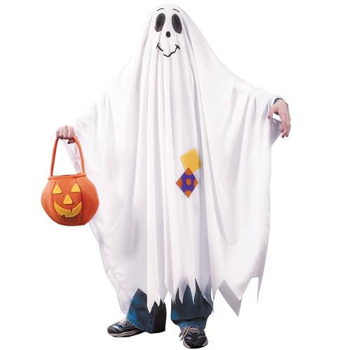 Fun World Kids Friendly Ghost Costume with Polka Dot Patches
