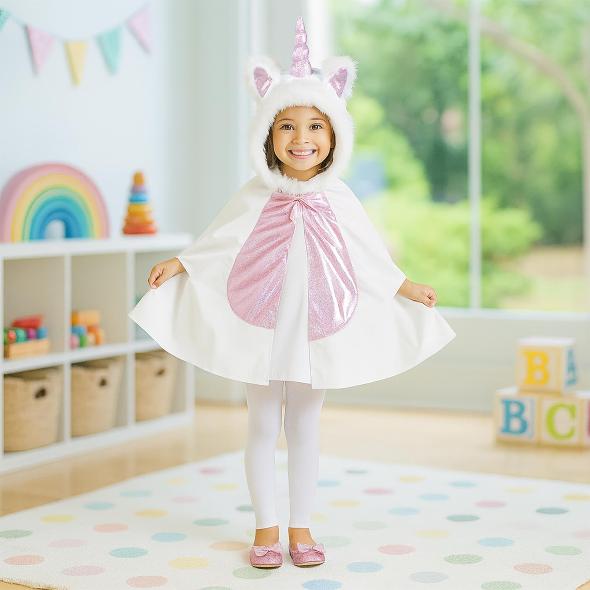 Fun World Unicorn Cape Toddler Costume, X-Large 4-6, Multicolor