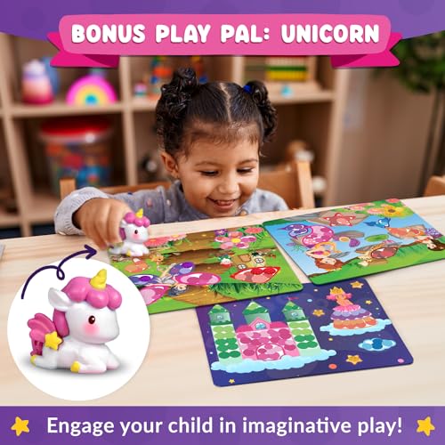 Funcils Dot Art Activity - Unicorn & Princess Sticker Kit, Mess-Free Toddler Craft, 3000+ Stickers, Ages 3-7