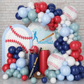 FunHot Baseball Balloon Arch Garland Kit – Navy Blue, Red & White Balloons for Sports Themed Parties