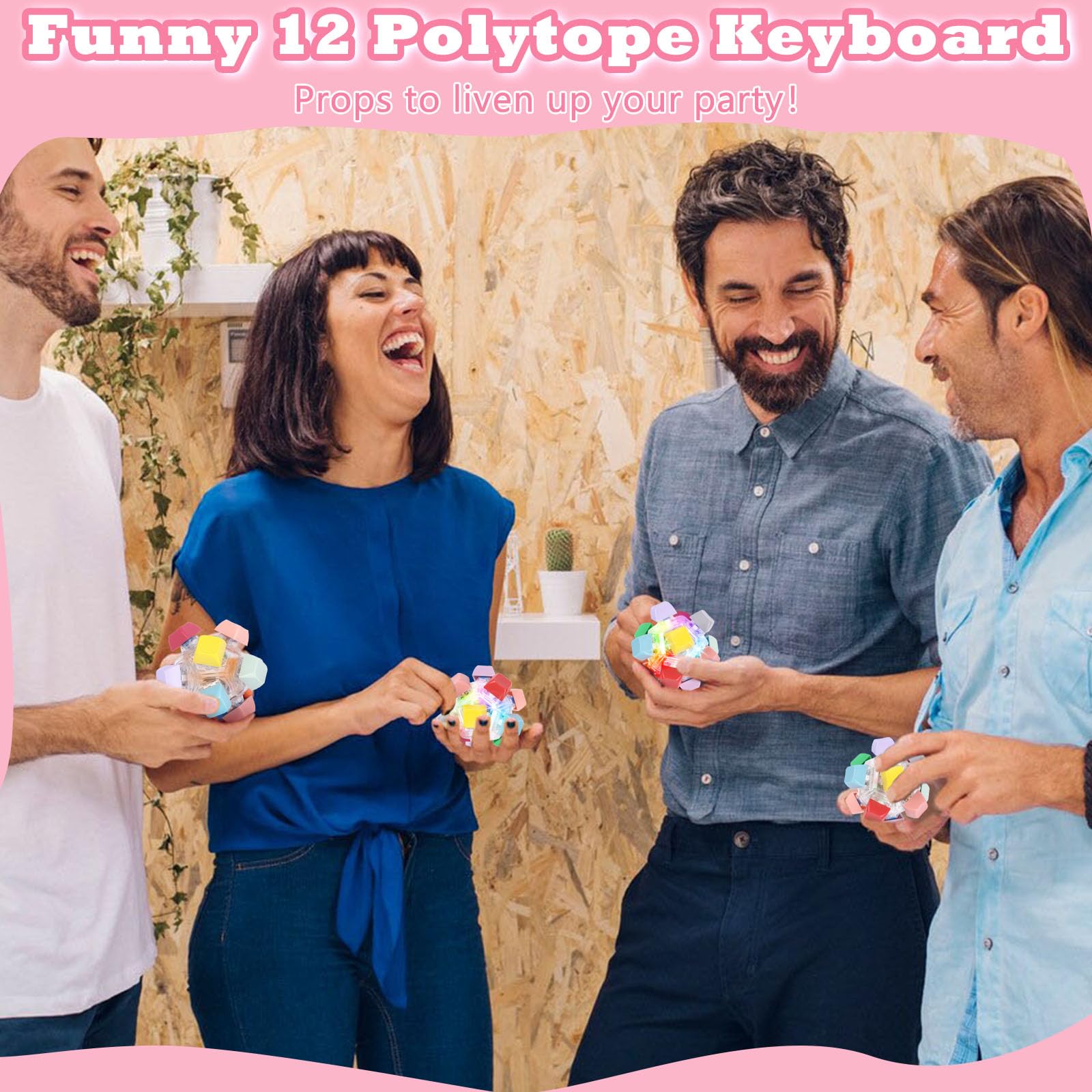 FunisFun Keyboard Fidget Toy for Adults with LED Lights and Clicker
