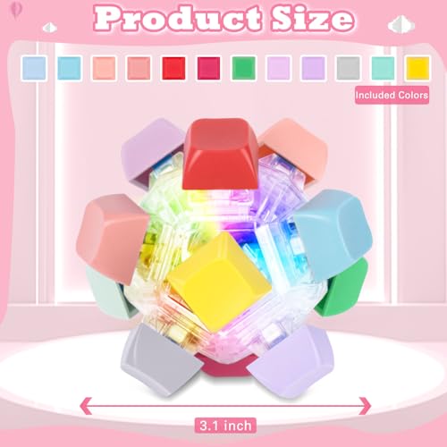 FunisFun Keyboard Fidget Toy for Adults with LED Lights and Clicker