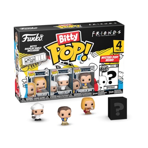 Funko Bitty POP! Friends 4-Pack: Phoebe, Monica, Chandler & Mystery Mini Figure with Display Case