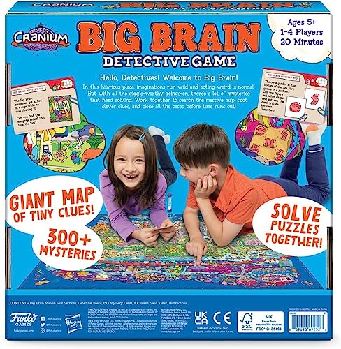 Funko Cranium Big Brain Detective Game – Cooperative Mystery Game for 1-4 Players, Ages 5+, 300 Mysteries