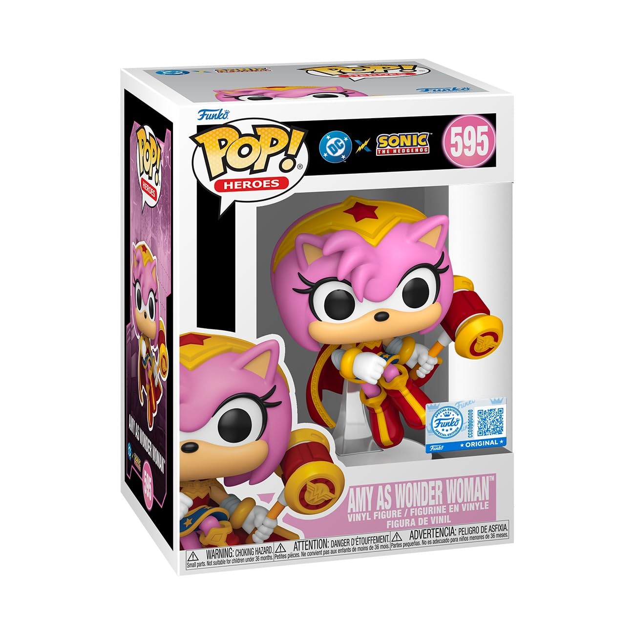 Funko Pop! Amy Rose as Wonder Woman – Sonic & DC Crossover Vinyl Figure (3.75 in)