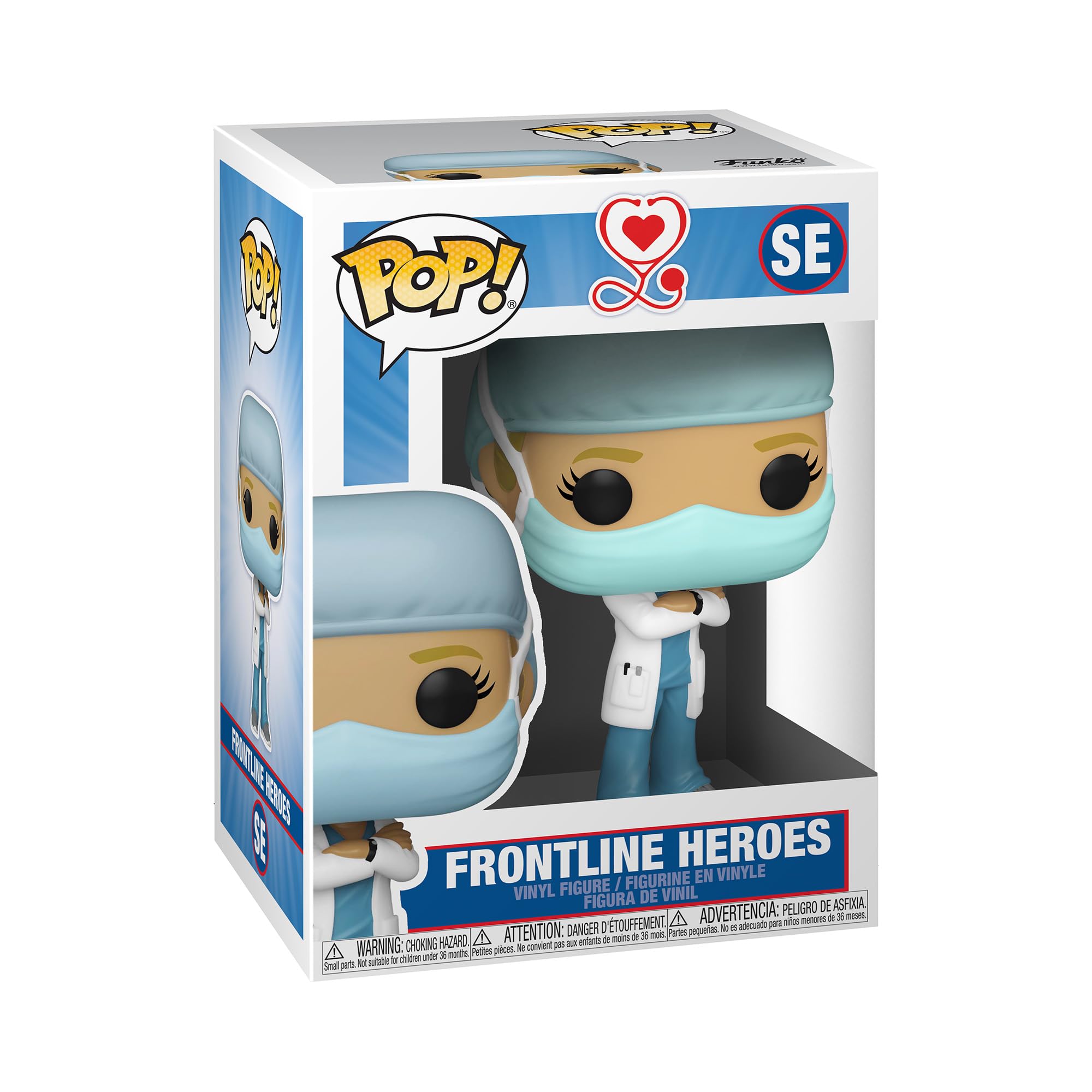 Funko Pop! Heroes Front Line Worker Female Hospital Worker Figure, 4-Inch Cotton Collectible
