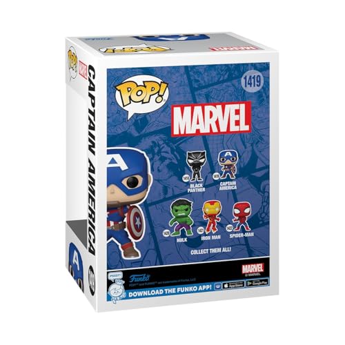 Funko Pop! Marvel Captain America Vinyl Bobblehead - Classic Comic Look Collectible Figure