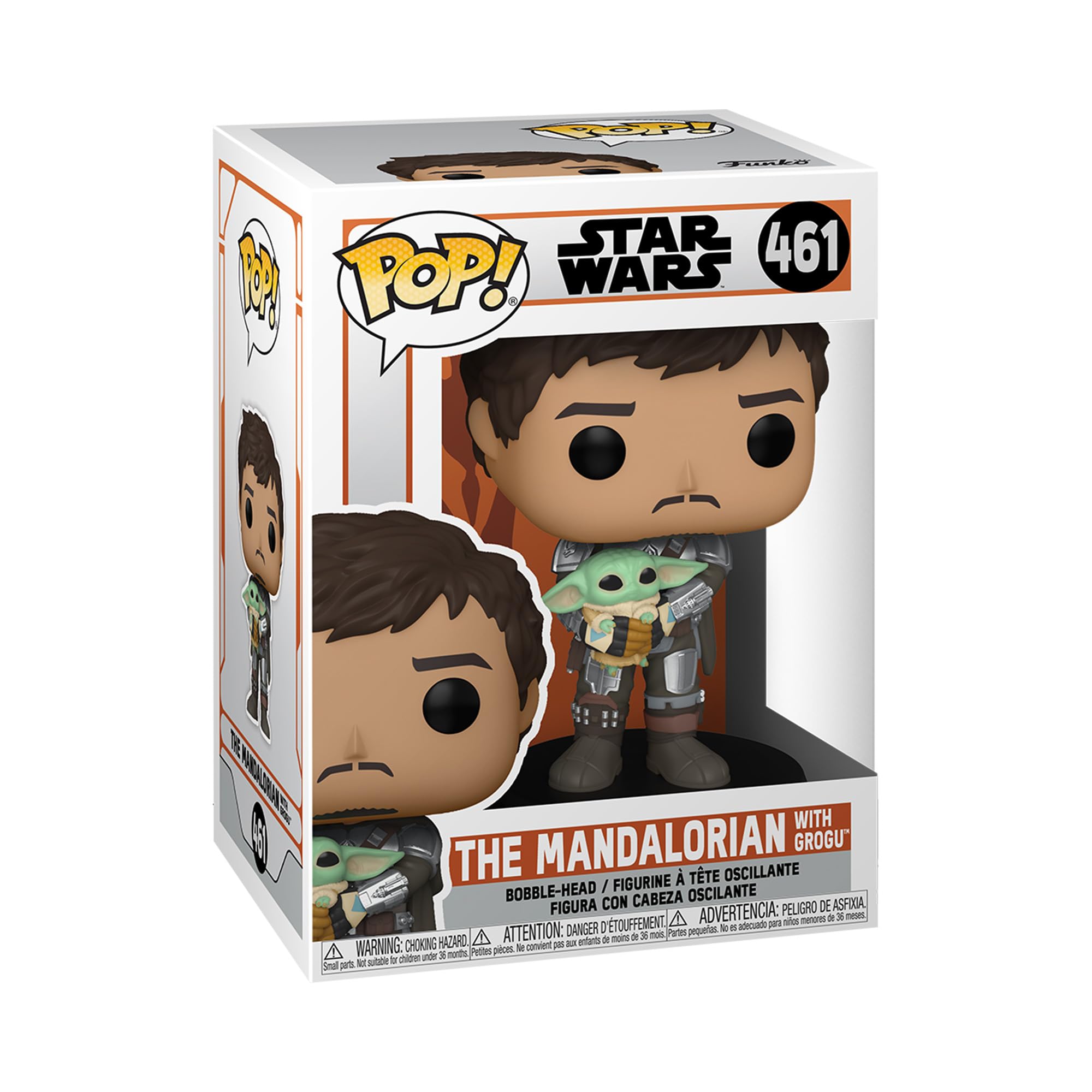 Funko POP! Star Wars: The Mandalorian – Mando (Din Djarin) Holding Grogu (The Child) Bobblehead #461