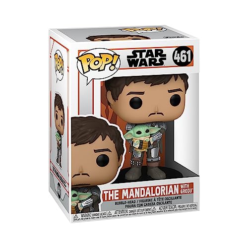 Funko POP! Star Wars: The Mandalorian – Mando (Din Djarin) Holding Grogu (The Child) Bobblehead #461