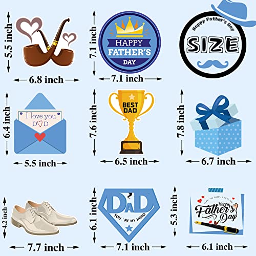 Funnlot 64-Piece Father's Day Decoration Set with Banner, Cake Topper, Balloons & Ceiling Hangings - Red, Mint, Dark Blue & Gold